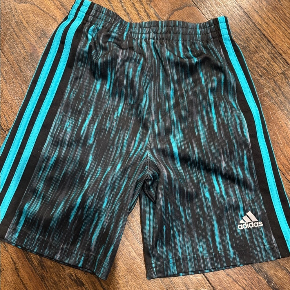 Boys adidas Black & Teal Performance Shorts size 5